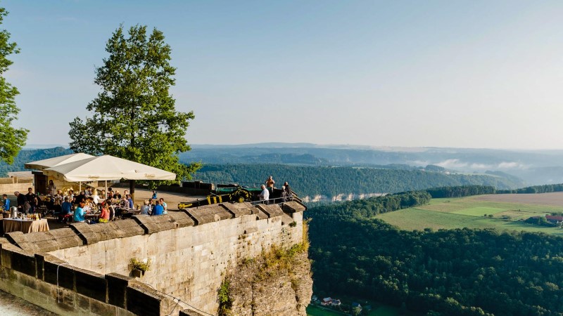 Morgenpicknick Festung Koenigstein    Foto Matthias Hultsch