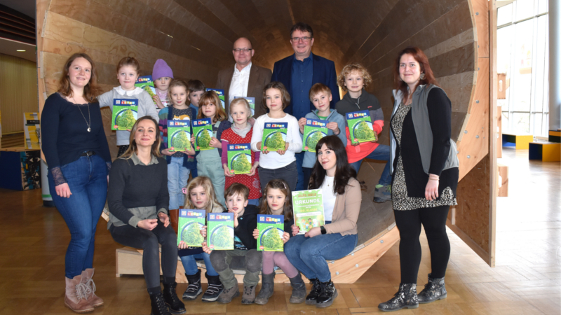 100. Schulklasse in der Kindermitmachausstellung „Alles Holz“ ©Holzbau Kompetenz Sachsen GmbH