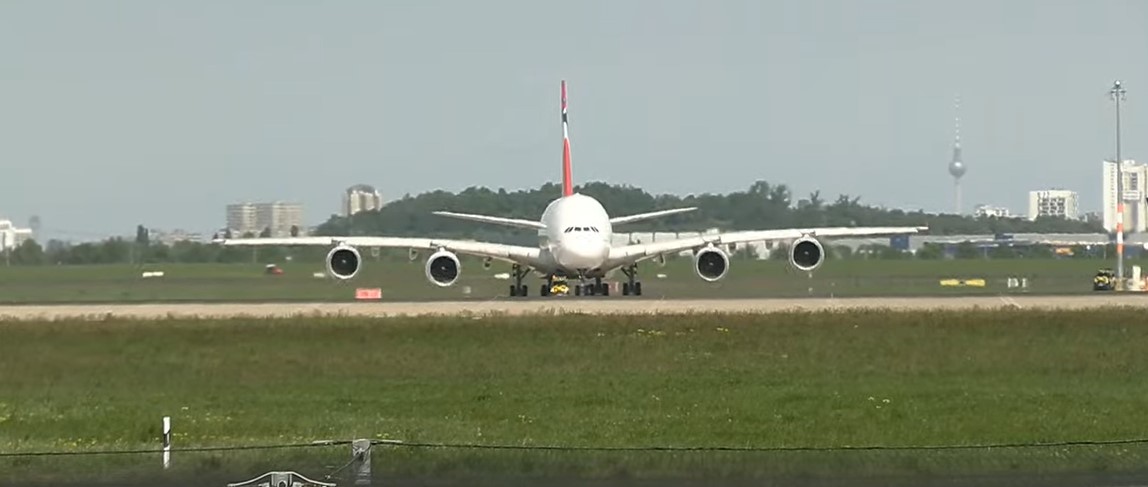 Start in Berlin des A380 von GLOBAL Screeshot © fluggesellschaft.de Mit freundlicher Genehmigung!