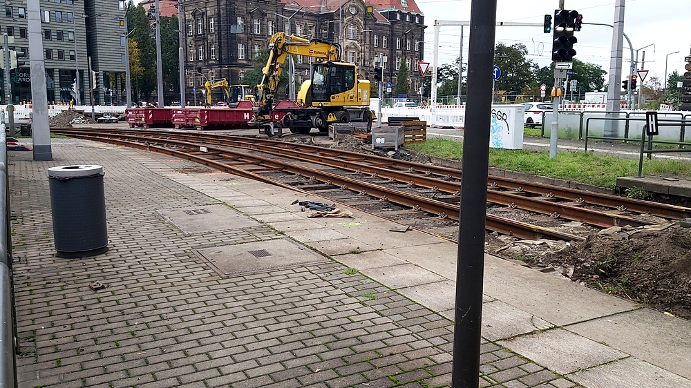 Neuer Gleisbogen am Carolaplatz fast fertiggestellt. Foto_ MeiDresden,.de